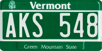 VT license plate AKS548