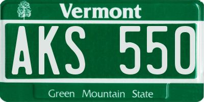 VT license plate AKS550