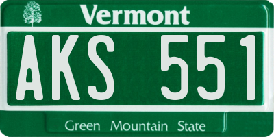 VT license plate AKS551