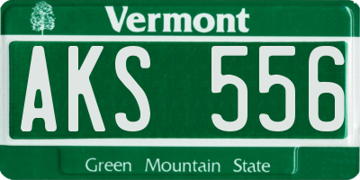 VT license plate AKS556