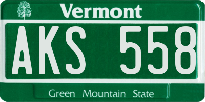 VT license plate AKS558