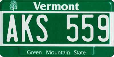 VT license plate AKS559