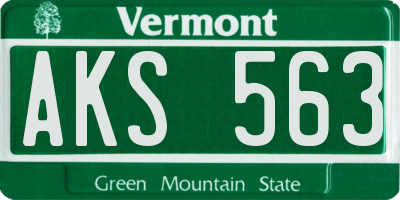 VT license plate AKS563