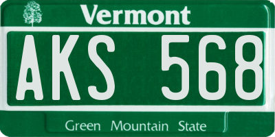 VT license plate AKS568