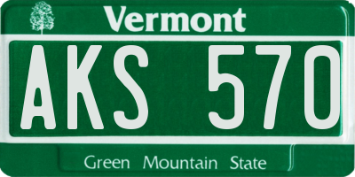 VT license plate AKS570