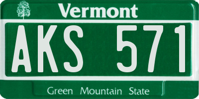 VT license plate AKS571