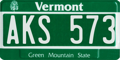 VT license plate AKS573