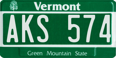VT license plate AKS574