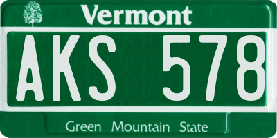 VT license plate AKS578