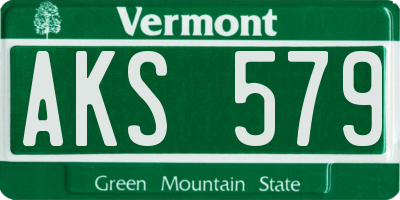 VT license plate AKS579