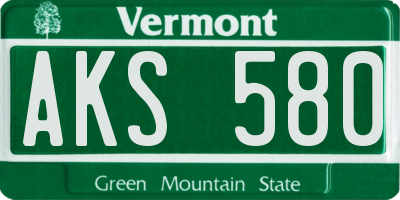 VT license plate AKS580