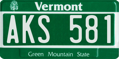 VT license plate AKS581