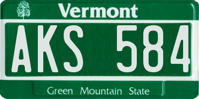 VT license plate AKS584