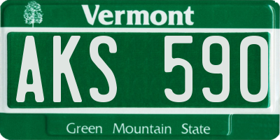 VT license plate AKS590