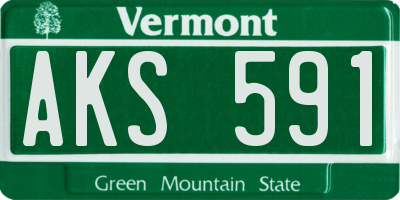 VT license plate AKS591