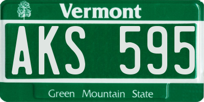 VT license plate AKS595