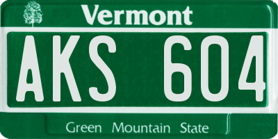 VT license plate AKS604