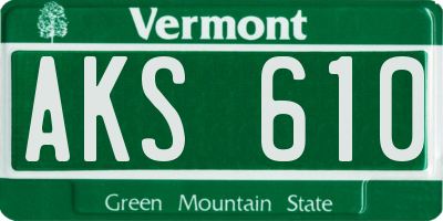 VT license plate AKS610