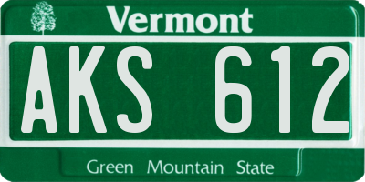 VT license plate AKS612