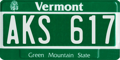 VT license plate AKS617