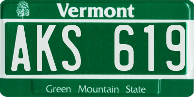VT license plate AKS619