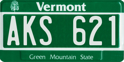 VT license plate AKS621