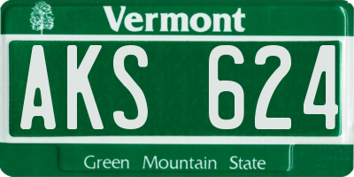 VT license plate AKS624