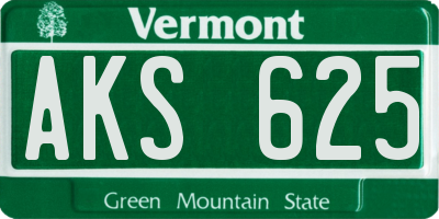 VT license plate AKS625