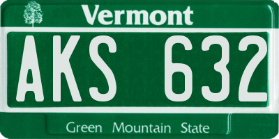 VT license plate AKS632