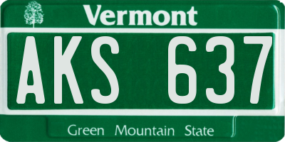 VT license plate AKS637