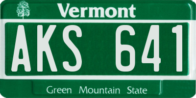 VT license plate AKS641