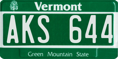 VT license plate AKS644