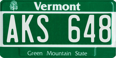 VT license plate AKS648