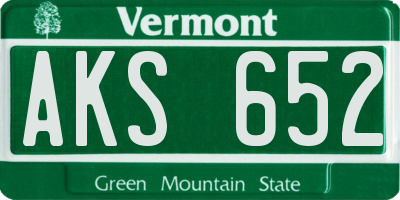 VT license plate AKS652