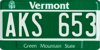 VT license plate AKS653