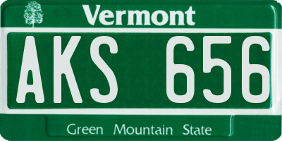 VT license plate AKS656