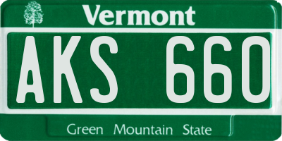 VT license plate AKS660