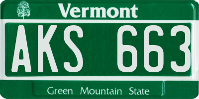 VT license plate AKS663