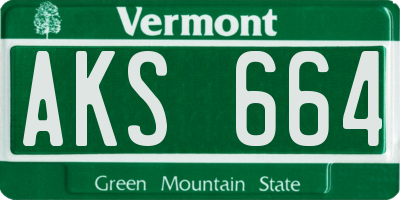 VT license plate AKS664