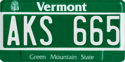 VT license plate AKS665