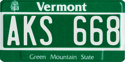 VT license plate AKS668