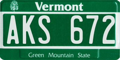 VT license plate AKS672