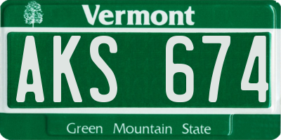 VT license plate AKS674