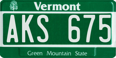 VT license plate AKS675
