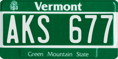 VT license plate AKS677