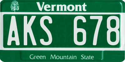 VT license plate AKS678