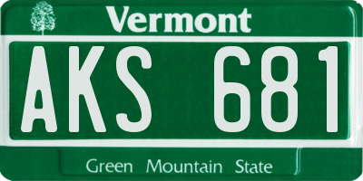 VT license plate AKS681