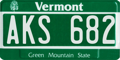VT license plate AKS682