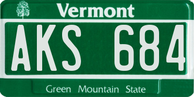 VT license plate AKS684