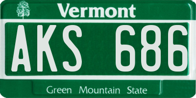 VT license plate AKS686